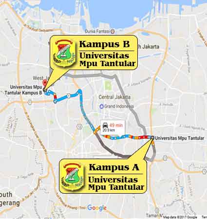 Campus Location & Map (Google Map) Universitas Mpu Tantular Jakar Nomor